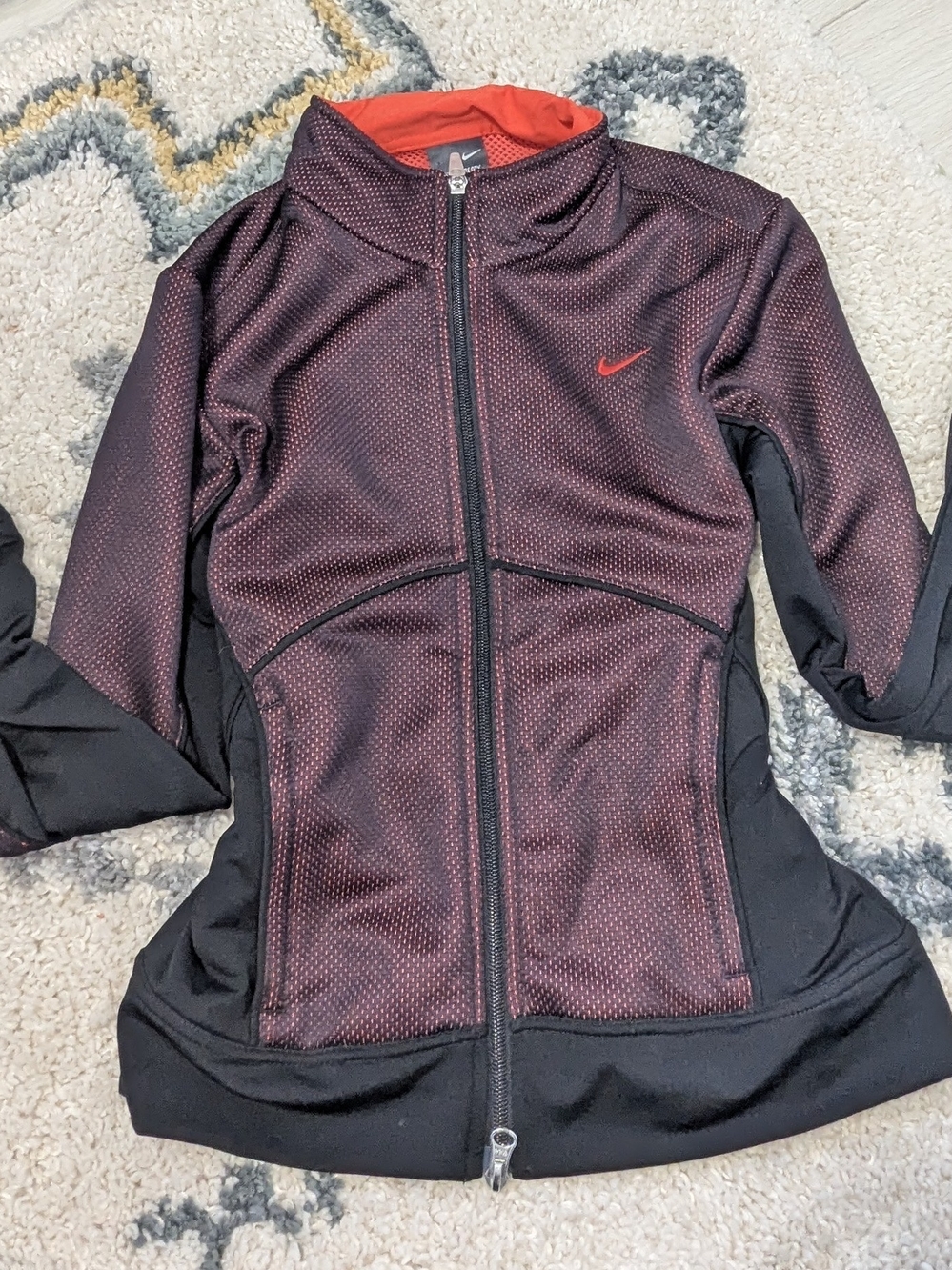Nike Red and Black Performance Jacket with Mesh Lining